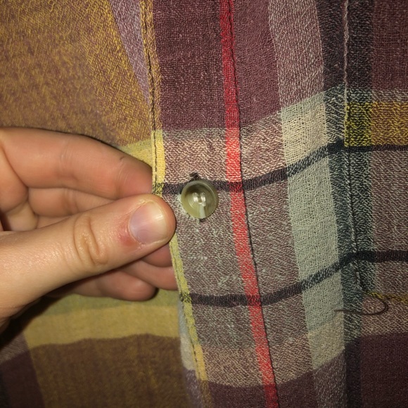 Vintage 90s Plaid Button Down Short Sleeve Top - Picture 4 of 5